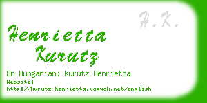 henrietta kurutz business card